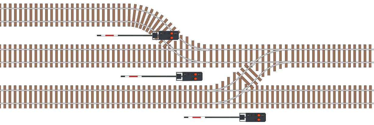 Gleisplan mit Weichen und Signalen